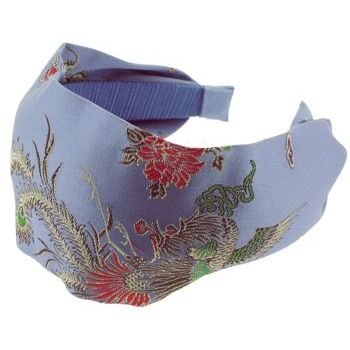 Head Dress - Chinese Satin Scarf Headband - Blue (1)