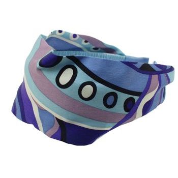 Head Dress - Pucci Inspired Silk Headband - Violet (1)