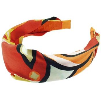 Head Dress - Pucci Inspired Silk Headband - Orange (1)