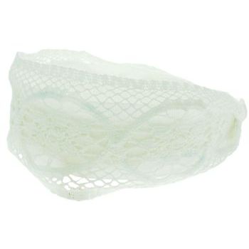 Head Dress - Lace on Grosgrain Headband - White