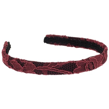 Susan Daniels - Thin Lace Headband - Black/Red