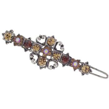 Karen Marie - Antique Design Crystal Barrette - Topaz (1)