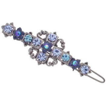 Karen Marie - Antique Design Crystal Barrette - Blue (1)