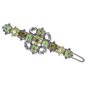 Karen Marie - Antique Design Crystal Barrette - Peridot (1)