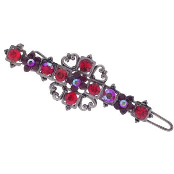 Karen Marie - Antique Design Crystal Barrette - Red (1)