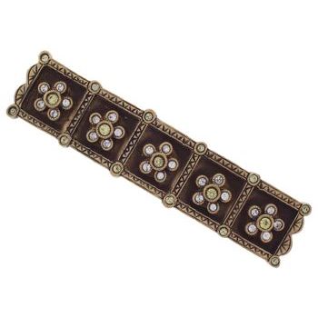 Linda Levinson - Bar Barrette w/Flowers - Gold Barrette w/Light Citrine (1)