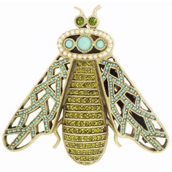 Linda Levinson - Turquoise, Pearl & Peridot Bug Barrette (1)