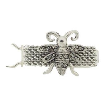 Linda Levinson - Small Bee Silver Barrette w/ Swarovski Crystals (1)