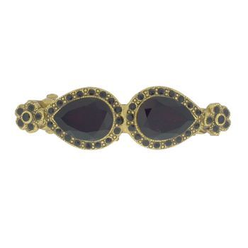 Linda Levinson - Swarovski Ruby Red Crystal Pave Gold Plated Barrette (1)