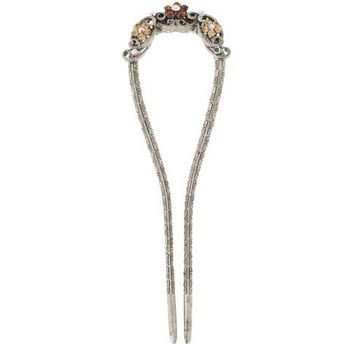 Karen Marie - Floral Metal Chignon Fork - Topaz (1)