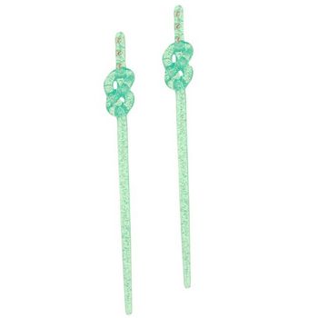 HB HairJewels - Hairsticks - Rhinestone Twists - Green (Set of 2 Hairsticks)