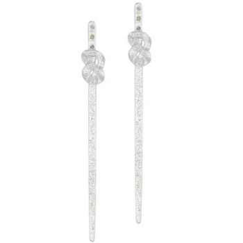 HB HairJewels - Hairsticks - Rhinestone Twists - Clear (Set of 2 Hairsticks)