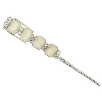 Karen Marie - Crystal Rec Hair Spike - Ivory (1)