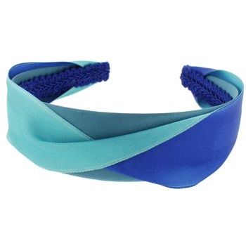 Susan Daniels - Headband - Blue & Teal Satin Twist (1)