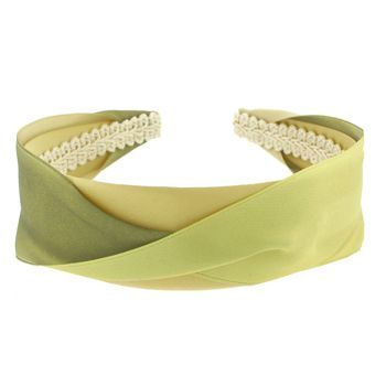 Susan Daniels - Headband - Gold & Green Satin Twist (1)