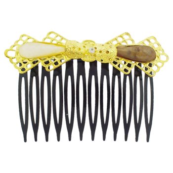 HB HairJewels - Lucy Collection - Antique Fan Comb - Gold (1)