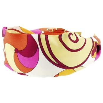 Head Dress - Silk Charmeuse Headband - Magenta Pin Wheels (1)