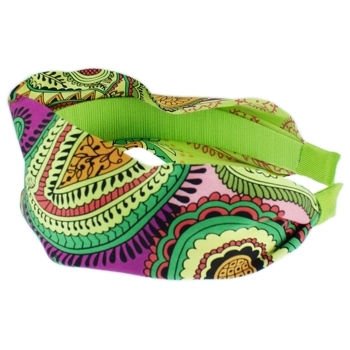 Head Dress - Silk Charmeuse Headband - Pucci Inspired - Lime w/Magenta (1)