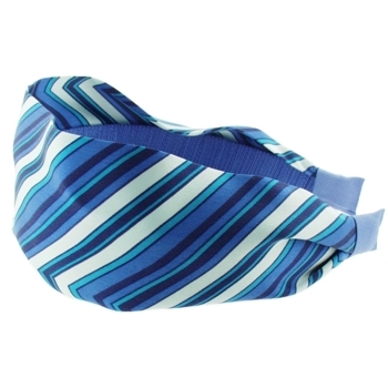 Head Dress - Silk Charmeuse Headband - Blue Shade Stripes (1)