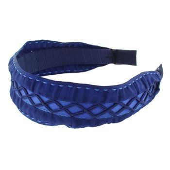 Head Dress - Silk Ribbon Headband - Blue (1)