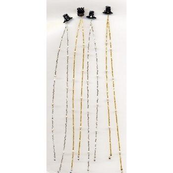 HB HairJewels - Beaded Hair Strings - Gold & SilverX2