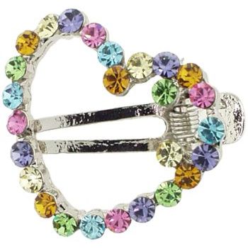Karen Marie - Large Crystal Heart Clip - Rainbow (1)