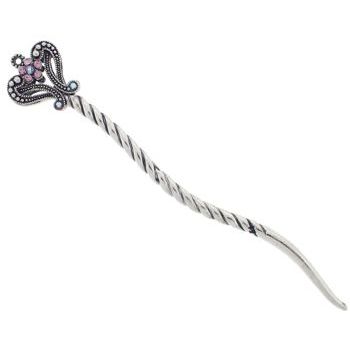 Karen Marie - Regal Heart Chignon Pin - Amethyst (1)