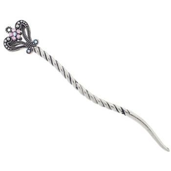 Karen Marie - Regal Heart Chignon Pin - Pink (1)