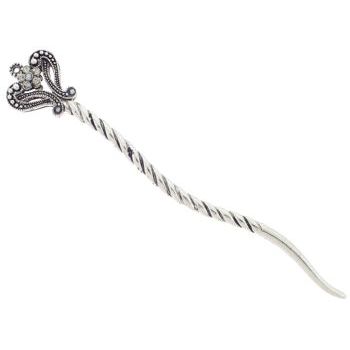 Karen Marie - Regal Heart Chignon Pin - Black Diamond (1)