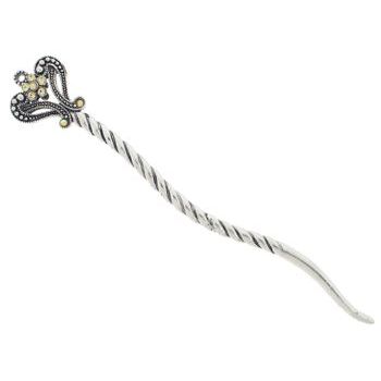 Karen Marie - Regal Heart Chignon Pin - Topaz (1)