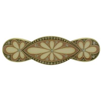 H-n-W- Enamel Oval Overlap Barrette - Brown (1)