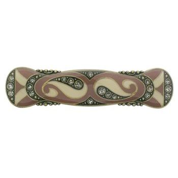 H-n-W- Enamel Short Barrette (1) - Cream/Mauve