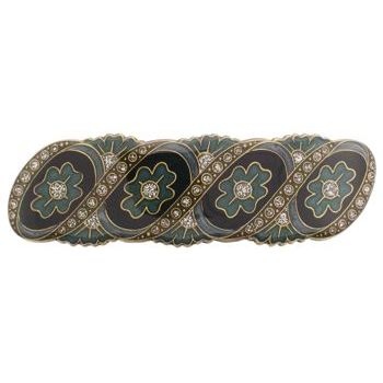 H-n-W- Enamel Slant Barrette (1) - Blue
