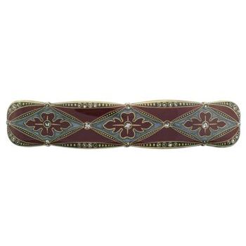 H-n-W- Enamel Geometric Diamond Barrette - Burgundy/Blue (1)