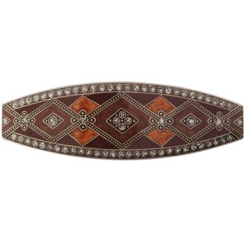 H-n-W- Enamel Geometric Barrette (1) - Brown