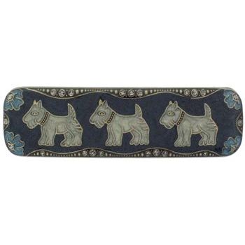 H-n-W- Enamel Dog Barrette - Blue/Grey (1)