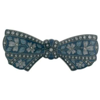 H-n-W- Enamel Bowtie Barrette (1) - Blue
