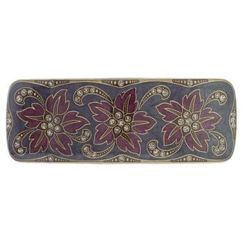 H-n-W- Enamel Rec Flower Barrette (1) - Burgundy