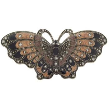H-n-W- Enamel Butterfly Barrette (1) - Black & Orange