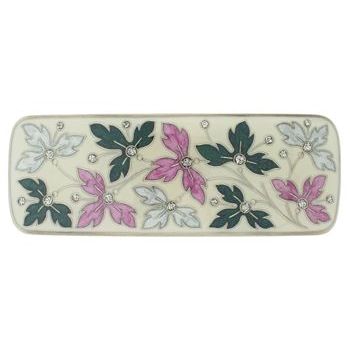 H-n-W- Enamel Rec Leaf Barrette (1) - Multi Color