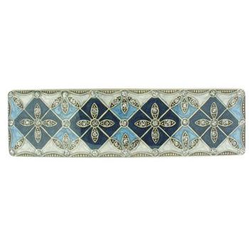 H-n-W- Enamel Geometric Barrette (1) - Grey w/ Blue