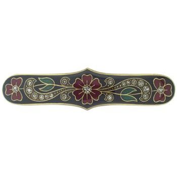 H-n-W- Enamel Flower Thin Barrette (1) - Black