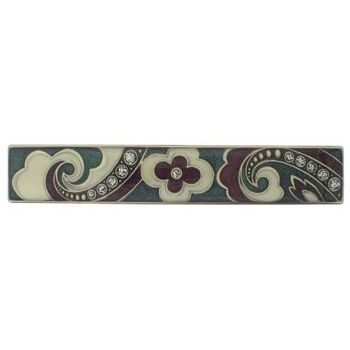 H-n-W- Enamel Short Barrette (1) - Cream/Burgundy