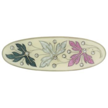 H-n-W- Enamel Oval Leaf Barrette (1) - Multi Color