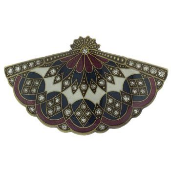 H-n-W- Enamel Fan Barrette (1) - Burgundy