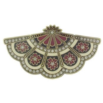 H-n-W- Enamel Fan Barrette (1) - Black