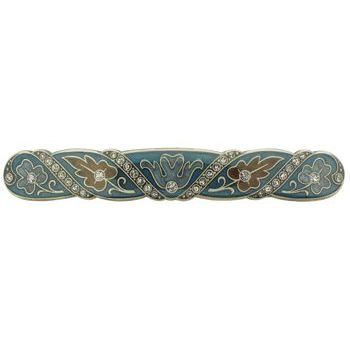 H-n-W- Enamel Leaf Thin Barrette (1) - Blue