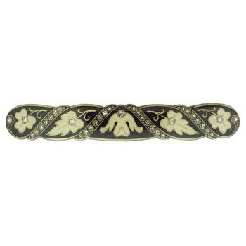 H-n-W- Enamel Leaf Thin Barrette - Black (1)