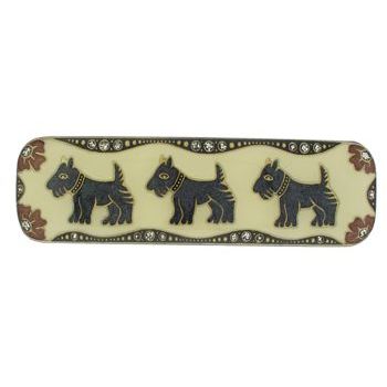 H-n-W- Enamel Dog Barrette - Cream (1)