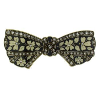 H-n-W- Enamel Bowtie Barrette (1) - Black